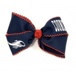 Council Elementary (Dark Navy) / Red Pico Stitch Bow - 7 Inch